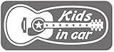 imoninn KIDS in car ステッカー　【マグネットタイプ】　No.20　ギター　（シルバーメタリック）