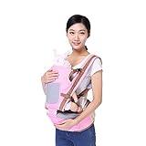 多機能　抱っこひも　おんぶ紐　スリング　新生児　ヨコ抱っこ　べビースリング　ベビーキャリア　ヒップシート　メッシュ素材で通気性がいい　0ヶ月から48ケ月まで　4way　 8通り以上　四色 (ピンク)