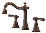 Danze D304026BR Cape Anne Two Handle Widespread Lavatory Faucet, Tumbled Bronze [並行輸入品]