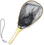 ウッド ランディングネット トライアイテム 木製ラバーコーティングネット Mサイズ