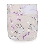 Kawaii Baby Newborn Reusable Cloth Diaper Pure & Natural 6 - 22 Lb. With 2 Microfiber Inserts Sheep 