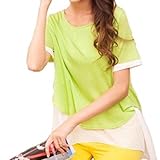 juan Fashion Store Onlineレディース マタニティ ウェア トップス 重ね着風 フレア ペプラム 体系カバー 授乳 口 丸首 シンプル 大人 かわいい 夏 楽 ふんわり ゆったり