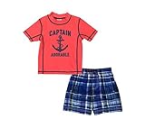 Carter's 赤ちゃん用 ボーイズ Captain Adorableラッシュガードセット US サイズ: L カラー: レッド