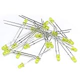 【100個】 LED 砲弾型 3mm カラーレンズ 1000～1500mcd 605-610nm 2.0-2.2V オレンジ色