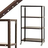 スマートラック NSTRK-444 幅70×奥行30×高さ124.5cm 4段 ブラウン 80kg/全