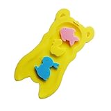 Hangnuo　ベビースポンジマット　スポンジバスベッド　お風呂マット　滑り止め　バススポンジ　ベビーバスサポート　ふわふわ (イェロー)