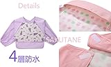 SAKUTANE(JP)ベビー 食事用 長袖 エプロン 可愛い スモック式 赤ちゃん ビブ 防水 折り返しポケット ウンタッチテープ付き 6～36ヶ月 カラバリ ロングスリーブ 薄手 生地 綿 お着替