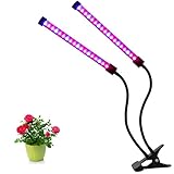 植物育成ライト、2018最新植物led、植物ライト、USB ダブルチュープ、360°角度及び高さ調整可能、クリップ式、タッチスイッチの強度変換・自由に調整可、ガーデン温室、オフィス用及び屋内育成植物に