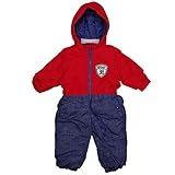 ボーイズ|ベビー|スキーウェア[BINZART]男の子ベビー|デニム柄|中綿入りジャンプスーツ|防寒|つなぎ|スノーコンビ|雪遊び|子供用 80cm レッド-デニム