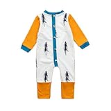 (プタス)Putars ベビー服 子供服 ロンパース 男の子 木柄 黄色 春 夏 新生児 歩行服 出産お祝い 記念日 プレゼント 0-24ヶ月