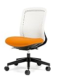 プラス デスクチェア オフィスチェア トライ Try ローバック ホワイトシェル 肘なし KC-TR50SEL オレンジ 39-666