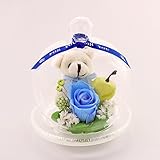 ベアアップル プリザーブドフラワー ブルー　ブルー発光