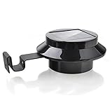 3-LED太陽エネルギー省エネルギー人感ソーラーライト 中庭 フェンスガター 屋根の壁 玄関 駐車場 (黒のカバー+白)