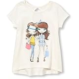 THE CHILDREN'S PLACE(ザ・チルドレンズプレイス) ショートスリーブインベリッシュグラフィックキーホールバックトップ スノー トップス半袖Tシャツ 2歳【並行輸入】