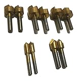 面取り ドリル バリ取り 穴 カッター 溝 ビット 鉄工 アルミ ステンレス 5種 × 2本 セット