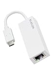 エレコム 有線LANアダプター USB-C 1Gbps ギガビットイーサネット USB3.2(Gen1) Windows Mac 対応 ホワイト EDC-GUC3V2-W