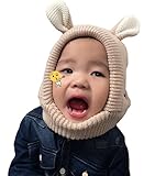 (ビグッド)Bigood 可愛い ベビー帽子 キッズ 耳あて 子供用キャップ 女の子 男の子 耳付き ネックウォーマー カジュアル お出かけ 防寒（カーキ）