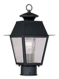 Livex Lighting 2163-04 Mansfield 1-Light Outdoor Post Head, Black [並行輸入品]
