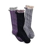 [インソミラ] InSomila ガールズ ハイソックス 靴下 3足セット 蝶結び フォーマル 入学式 卒業式 冠婚葬祭 可愛い キッズ 女の子 紫黒灰 L