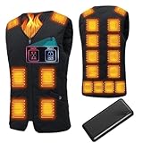 [Yucahype] 20箇所発熱 電熱ベスト 20000mAhバッテリー付き選択可 男女兼用 電熱インナー M-5XL大きいサイズ USB 前後温度独立制御 3段温度調節 ヒーターベスト ヒートベスト 防寒ベスト バイク ゴルフ メンズ レディース