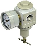 PneumaticPlus SAR2000T-N02BG Miniature Air Pressure Regulator T- Handle 1/4 NPT - Gauge, Bracket by 