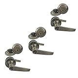 nu-set 3 x ( t-e-5 – 3 + 3セットのNuSet 70053 ) Tustin Keyed Alikeエントリレバーロック/デッドボルトコンボ、アンティーク真鍮