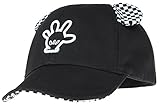 GEMVIE キッズ ベビー キャップ ベースボール 耳付き 赤ちゃん用 野球帽 ベビーハット 男の子 子ども 柔らかい 帽子 キャスケット お出かけ ブラック