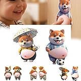 お腹 シール 犬 【2026年最新】柔らかいお腹 ぷにぷに ぷくぷく 3D もっちり デブ犬 愛くるしい かわいい シール帳 ステッカー 柴犬 (サッカー犬×傘いぬ)