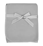 TL Care Fleece Blanket with Satin Trim, Gray, 3/8 by TL Care