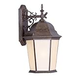 Livex Lighting 7565-50 Outdoor Wall Lantern with Iced Champagne Glass Shades, Moroccan Gold [並行輸入品]