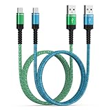 ANNIBER USB Type C ケーブル 3A急速充電 iphone16【0.9m+1.8m/2本セット】携帯充電ケーブル QC3.0/2.0対応 ナイロン編み 充電コード タイプc データ転送 アンドロイド タイプc 充電器ケーブル iPhone15/Galaxy A54/Google Pixel/Xperia 10IV Reno 9A AQUOS Moto LGなどUSB-C機器対応