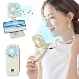 [禄越] ハンディファン 扇風機 携帯扇風機 卓上扇風機 【2024新登場 & 1台5役】 扇風機 ハンディ 首掛け 折り畳み 6段階風量調