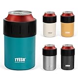TYESO タンブラー 缶ホルダー 保冷 ペットボトル 保温 保冷缶ホルダー 350ml 500ml 缶用 滑り止め 真空断熱 (青, 350ml)