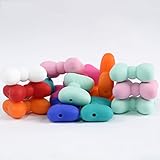 Kissteether 20pcs 新製品ハーフボウタイビーズビーズは、ベビーテイストブレスレット/ネックレスと食品グレードのシリコーンから作られたDIYファッションシリコーンペンダント (20pcs