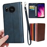 Aquos Sense8 SH-54D SH-M26 ケース 手帳型 ストラップ 同梱 適用 アクオス センス8 SHG11 スマホケース 手帳 AquosSense8ケース アクオスセンス8 手帳型カバー センス8ケース センス8手帳型 AquosSense8 case 【GoKIGIoD】 財布型 カード収納 ストラップホール 内蔵マグネット スタンド機能 耐衝撃 レトロ ネイビー
