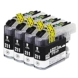 【横トナ】ブラザー(Brother)用 LC211 互換インク LC211BK ブラック 4本セット ＜残量表示対応＞ 対応機種: DCP-J968N / DCP-J963N / DCP-J962N / DCP-J767N / DCP-J762N / DCP-J567N / DCP-J562N / MFC-J887N / MFC-J880N など