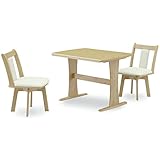 マーチX 75cm ダイニング 3点セット 回転式チェア×2・2本脚ダイニングテーブル (ナチュラル)
