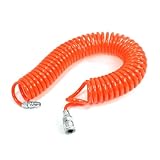 uxcell コイル状のエアホース　コイル空気圧コンプレッサー　レッド900cmリコイルエアブレーキホース