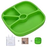 Silicone Baby Suction PlateTOPQSC Infant Toddlers Kids Non-skid Tray Portable Place Mat fits Most Hi