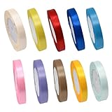 KING BISON サテン リボン セット 10色 セット 豊富 22 m 巻 装飾 ラッピング 用品 手芸 手作り DIY ハンドメイド 1 cm 幅