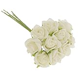 Perfk 結婚式　花嫁　装飾　ミニ　人工バラ　花　造花　ブーケ　ホーム　　全10色選べる - ベージュ