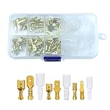 ギボシ端子 135個セット 汎用 防水 平型 絶縁スリーブ 配線接続 圧着 接続端子 オス メス セット 自動車 バイク 修理 加工 収納ケース付き