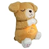 Wqugefj 癒しのぬいぐるみ、呼吸するぬいぐるみ | サウンドライトと呼吸モーション付きのぬいぐるみ - ポータブルぬいぐるみ、子供用のかわいい動物のおもちゃ、4つのギア調整