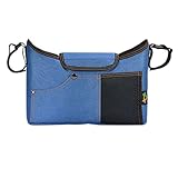 ベビーおむつ袋、ベビーカーオーガナイザーとカップホルダー、ベビーカーバッグ[青]