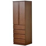 ワードローブ チェスト 収納庫 天然木 ウォルナット 幅60.5cm ダークブラウン LS-369DB