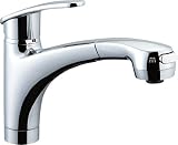 LIXIL(リクシル) INAX キッチン用 台付 吐水口引出式 ハンドシャワー付シングルレバー混合水栓 アウゼ エコハンドル 呼び径13mm 吐水口長さ250mm 凍結防止水抜き仕様 SF-A451