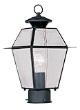 Livex Lighting 2182-04 Westover 1-Light Outdoor Post Head, Black [並行輸入品]