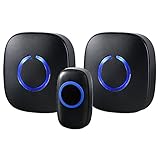 SadoTechモデルCXR Wireless Doorbell with 1ボタンリモートand 2プラグイン受信機オペレーティングat over 500-feet範囲with over 50チャイ