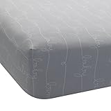 Lambs & Ivy Bunny Collection Fitted Sheet, Gray Script by Lambs & Ivy