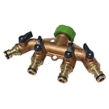 OUNONA ガーデンホースクイックコネクタ4アウトレット銅水パイプコネクタガーデン用